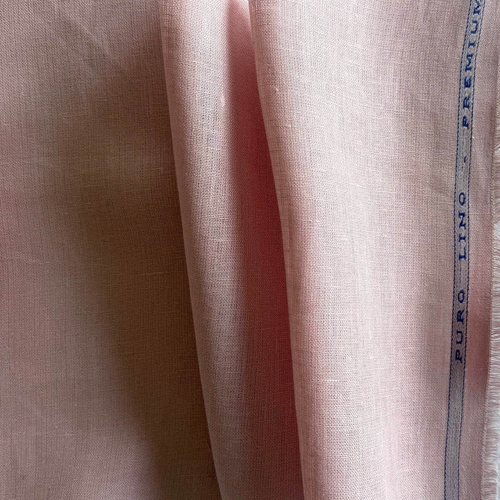 Lighter-Weight Pale Turkish Rose Selvedged Linen (Made in Italy)