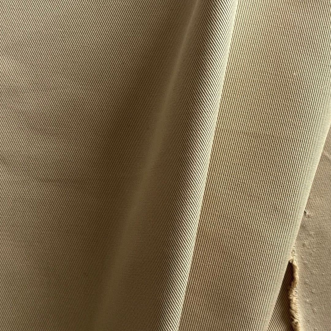 Mid-Weight Khaki Sands Cotton Twill (Made in Italy)