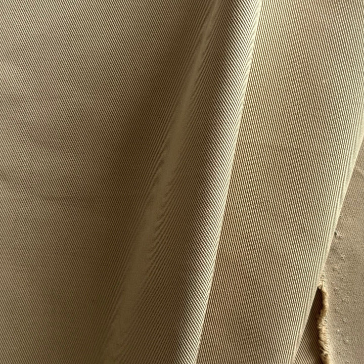 Mid-Weight Khaki Sands Cotton Twill (Made in Italy)