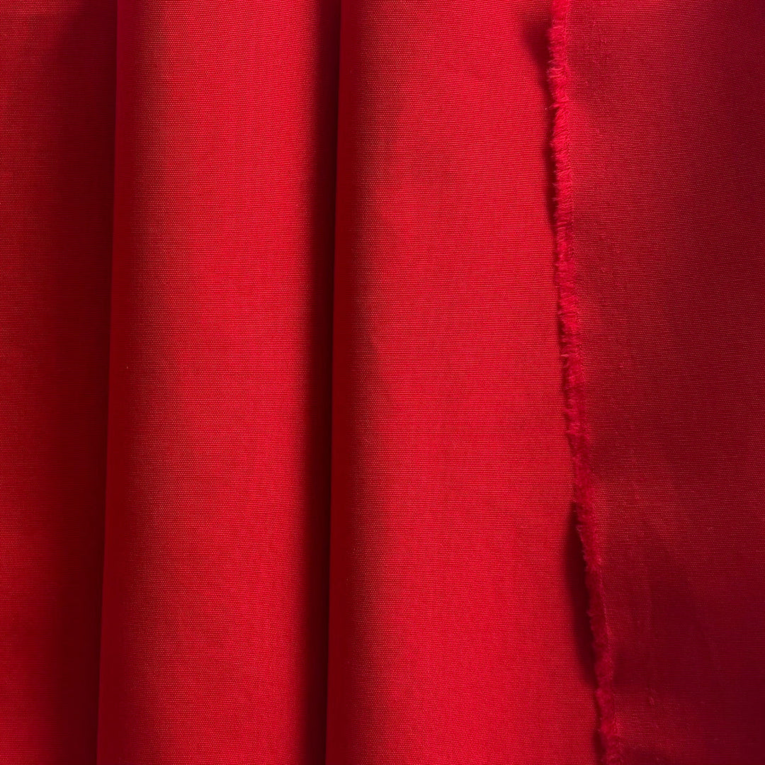 Lighter-Weight Lipstick Red Cotton Canvas (Made in Italy)