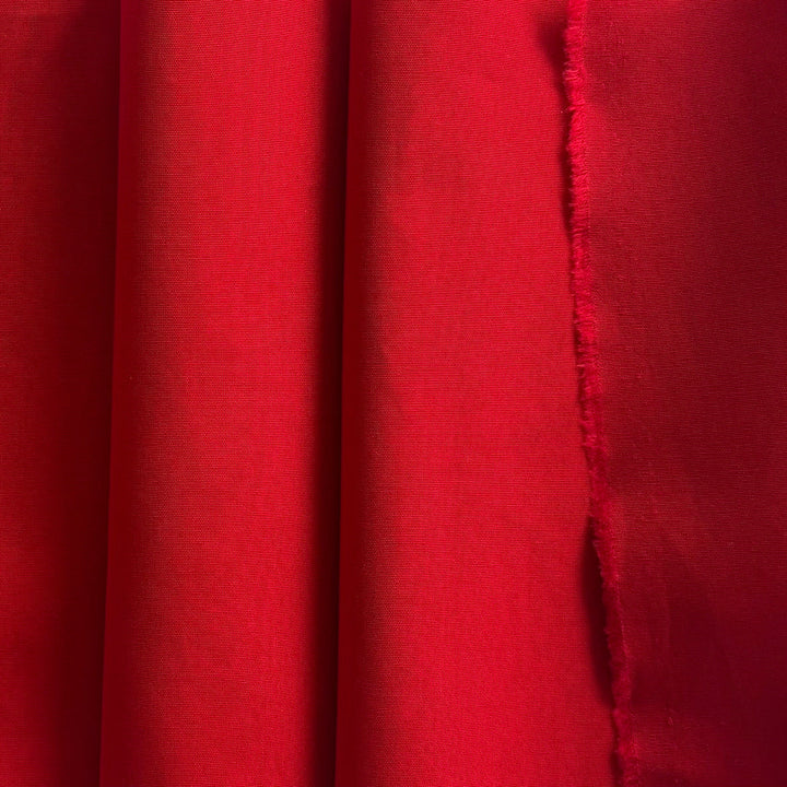Lighter-Weight Lipstick Red Cotton Canvas (Made in Italy)