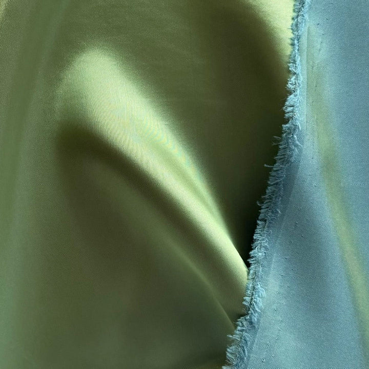 Spring Green Iridescent Cupro Rayon Bemberg Twill Lining (Made in Italy)