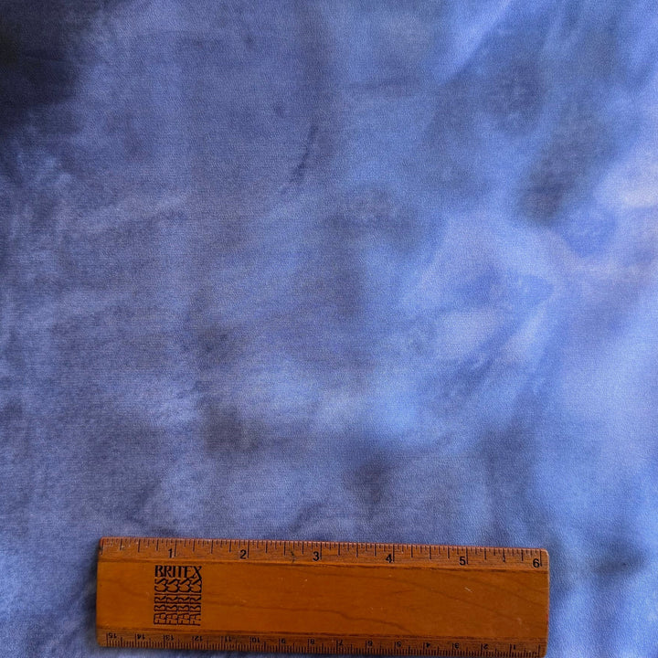 Exquisite Ombré Periwinkle Bordered Silk Crepe de Chine (Made in Italy)