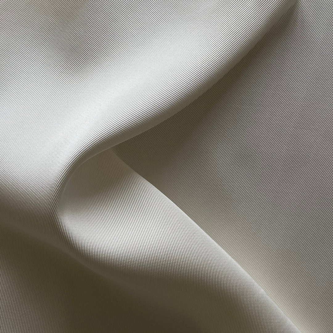 High-End Heavier Cool Chalk White Silk Blend Faille (Made in Italy)
