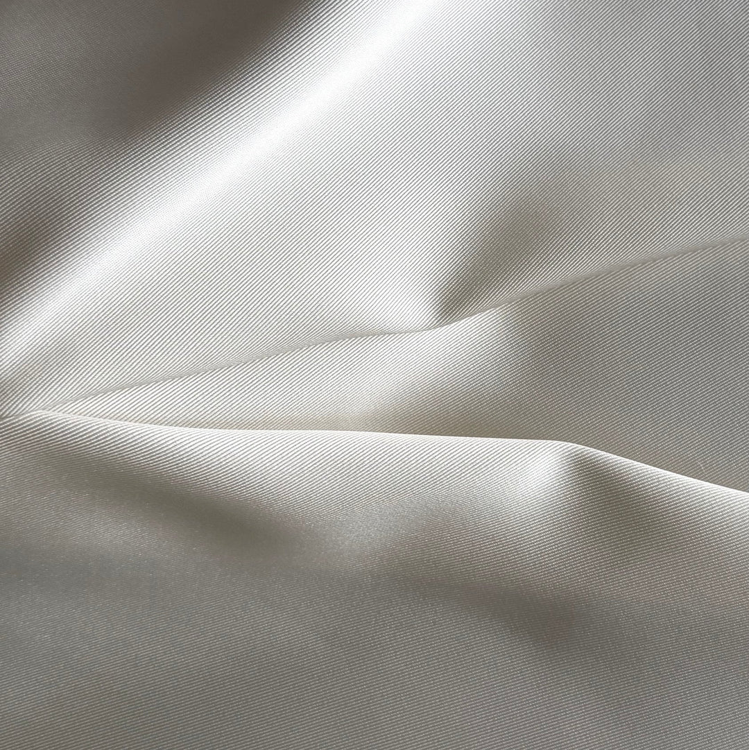 High-End Heavier Cool Chalk White Silk Blend Faille (Made in Italy)