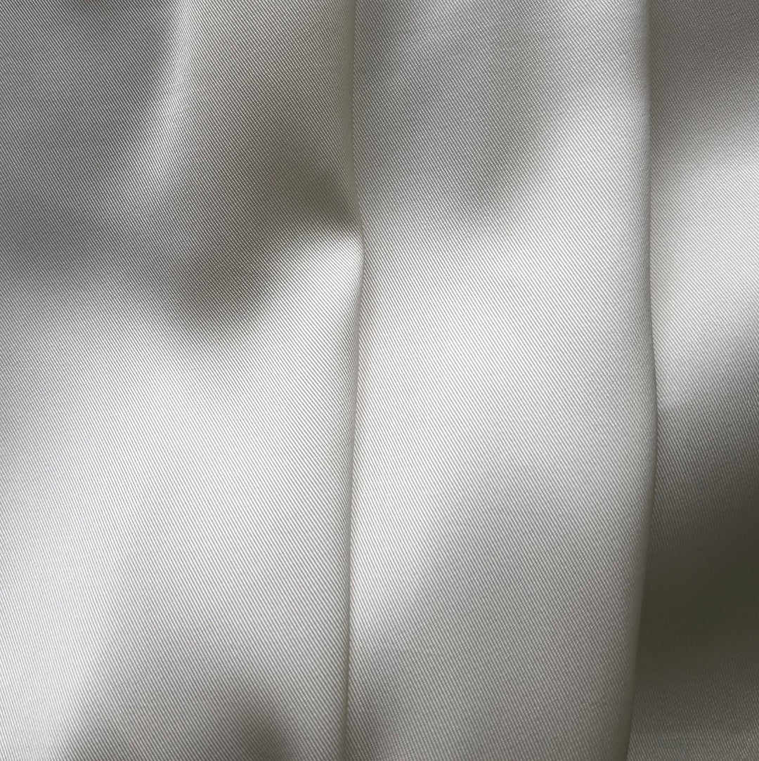 High-End Heavier Cool Chalk White Silk Blend Faille (Made in Italy)