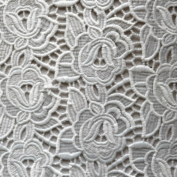 Gucci All-Over Blooms Scalloped Cotton Blend Guipure Lace Fabric (Made in Italy)
