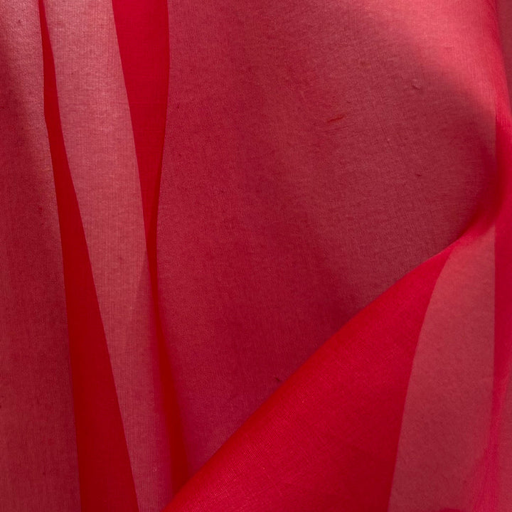 Sheer Candy Apple Red Silk Organza (Made in Italy)