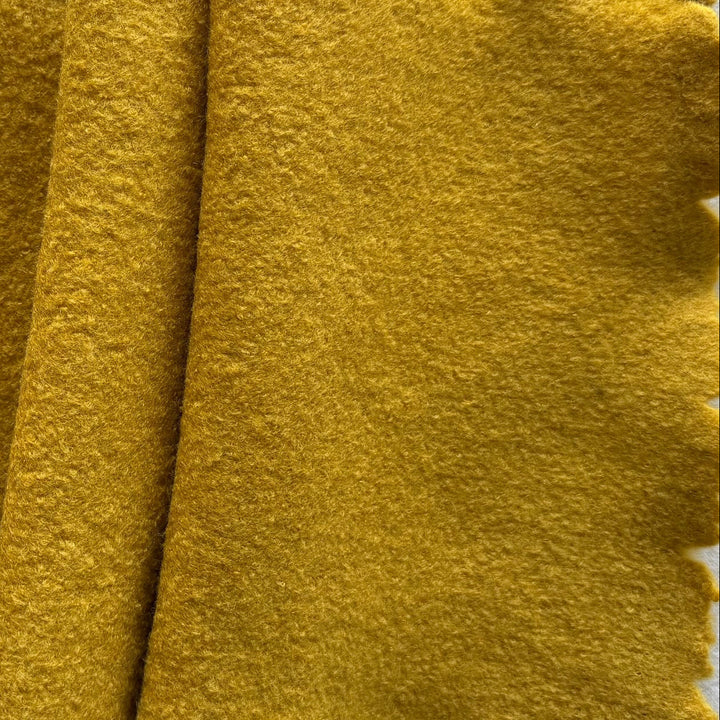Moessner Heavy to Mid-Weight Carnival Mustard Boiled Wool Coating (Made in Italy)