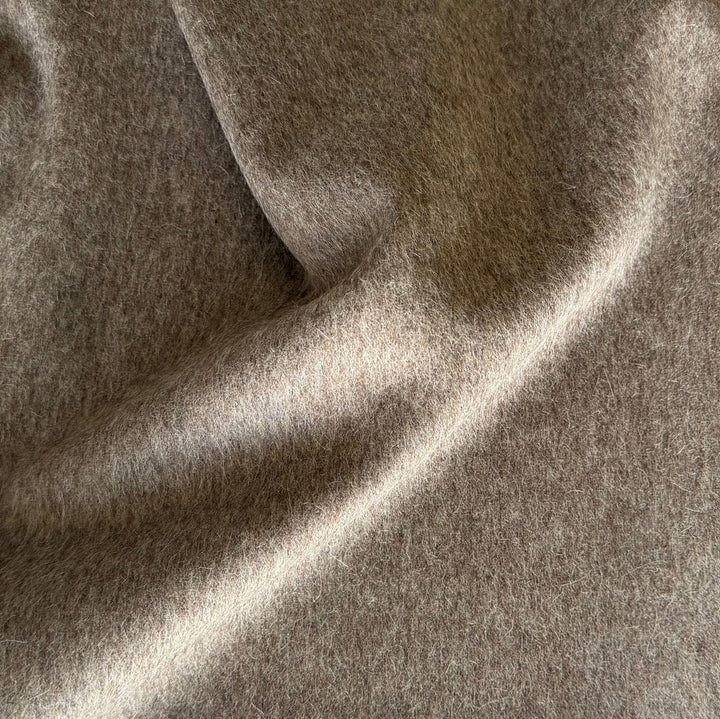 Moessner Luxurious Cool Taupe Virgin Wool & Alpaca Flannel Coating (Made in Italy)
