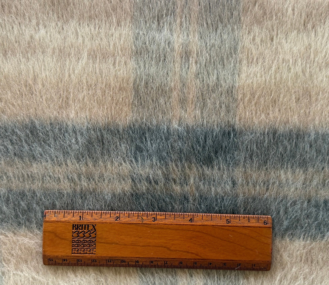 Fabiano Filippi Pearl Plaid Long-Haired Virgin Wool & Angora Coating (Made in Italy)