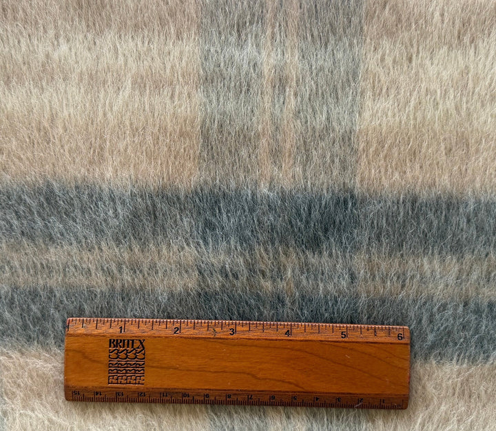 Fabiano Filippi Pearl Plaid Long-Haired Virgin Wool & Angora Coating (Made in Italy)