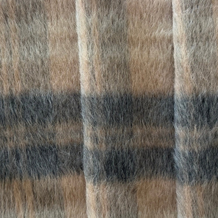 Fabiano Filippi Pearl Plaid Long-Haired Virgin Wool & Angora Coating (Made in Italy)
