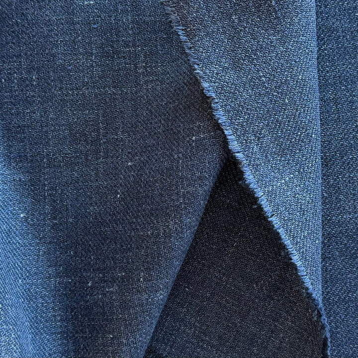 Solbiati Lighter-Weight Indigo Linen Tweed (Made in Italy)