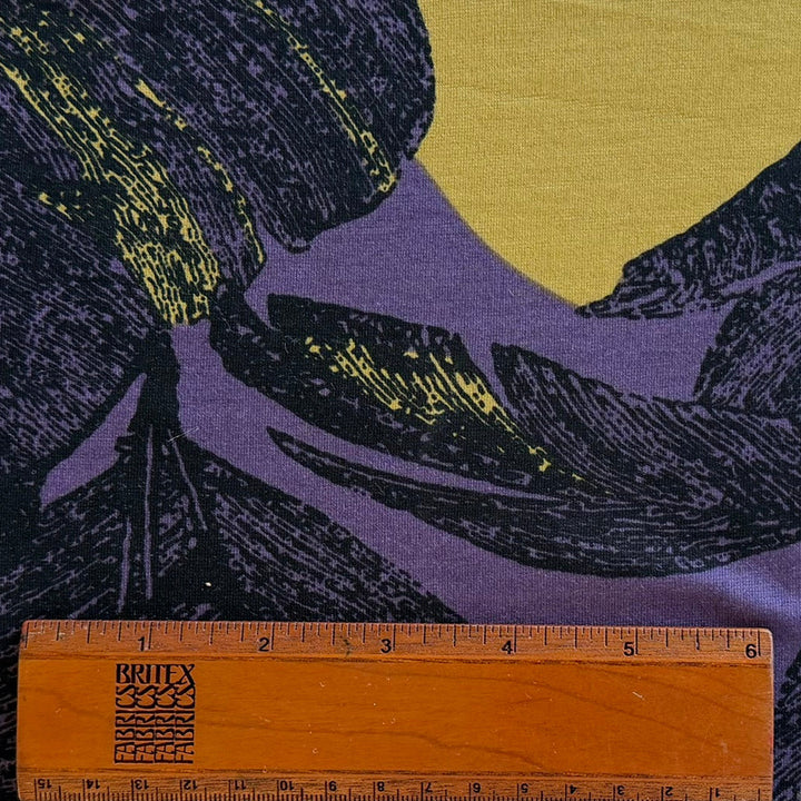 Light to Mid-Weight Ginkgo Leaves Cotton Ponte Double-Knit (Made in Italy)