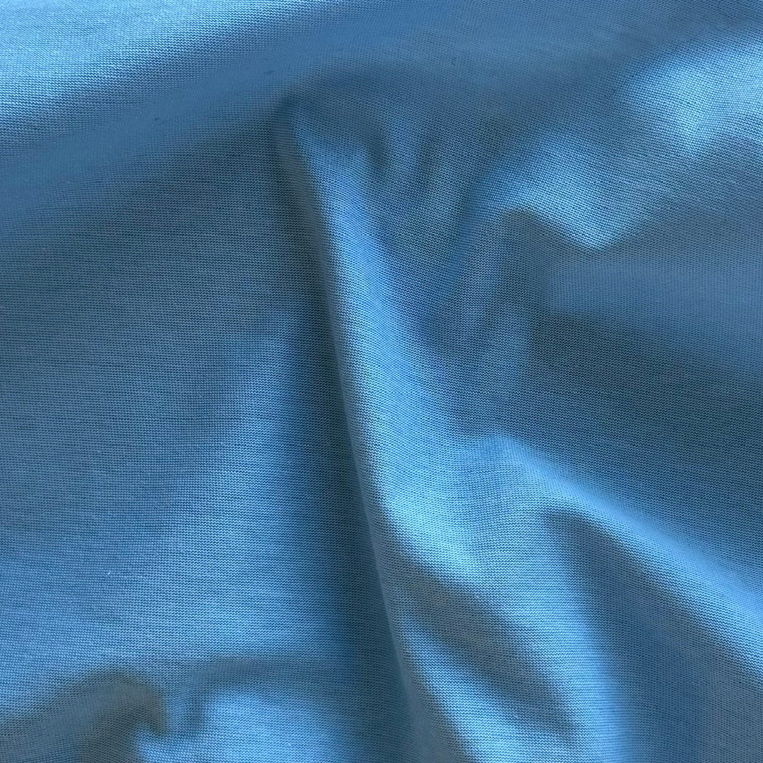 Lighter-Weight Sky Blue Cotton Jersey Knit (Made in Italy)