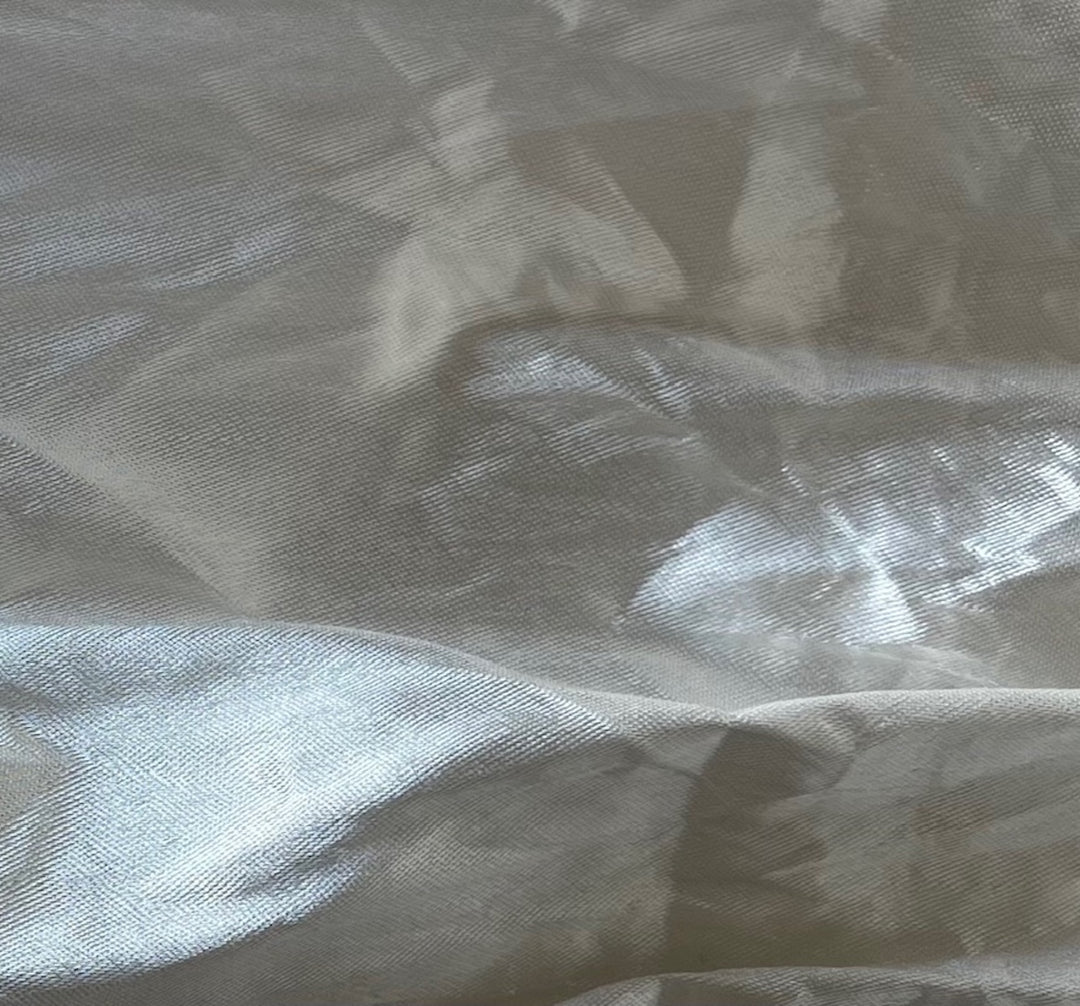 Mid-Weight Mussed Silvery Moonlight Cotton & Metallic Blend (Made in Italy)