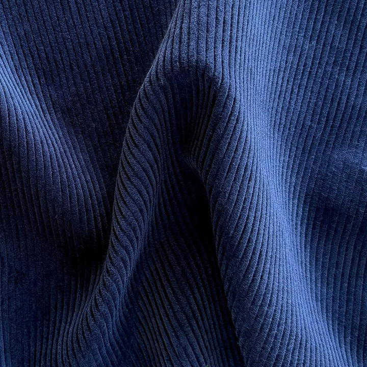 High-End Night Sky Blue Mid-Wale Cotton Corduroy (Made in Italy)