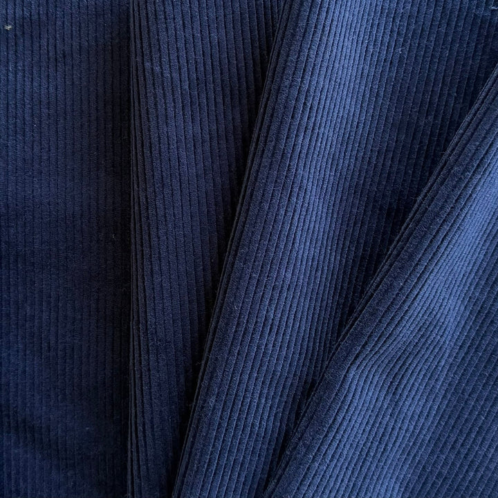 High-End Night Sky Blue Mid-Wale Cotton Corduroy (Made in Italy)