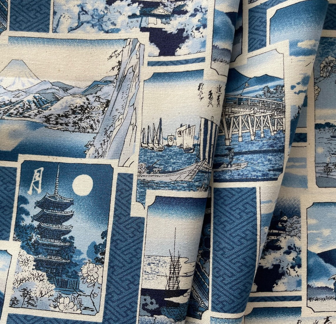 Kokka Ukiyoe Indigo Quilting Cotton (Made in Japan)