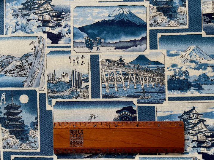 Kokka Ukiyoe Indigo Quilting Cotton (Made in Japan)