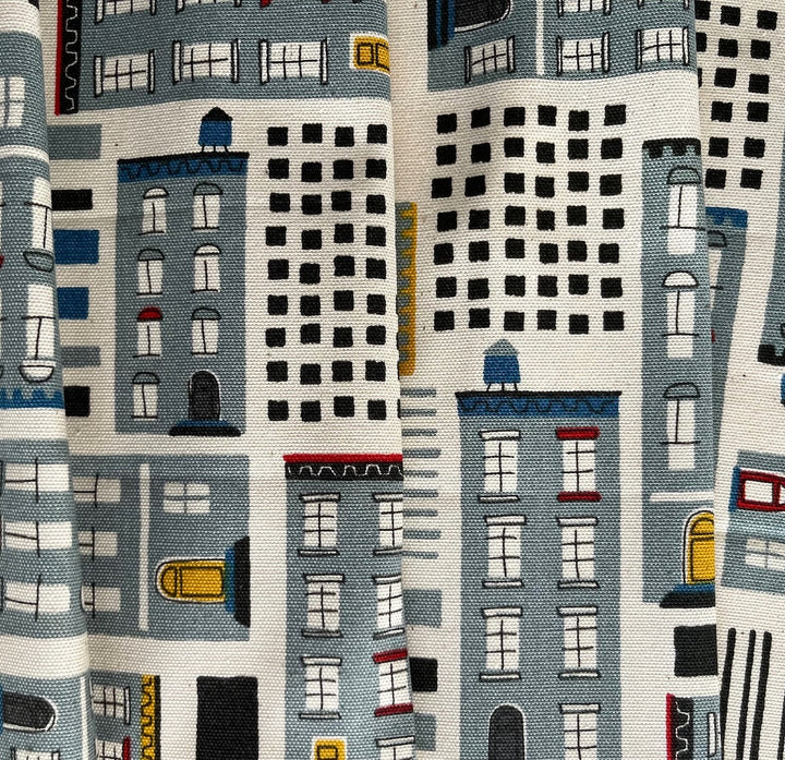 Nordic Style Buildings Natural Cotton Canvas (Made in Japan)
