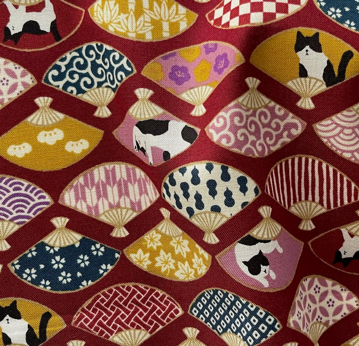 Hachiware Romance Hand Fans Quilting Cotton (Made in Japan)