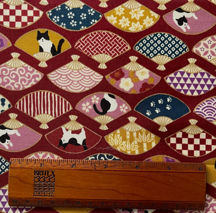 Hachiware Romance Hand Fans Quilting Cotton (Made in Japan)