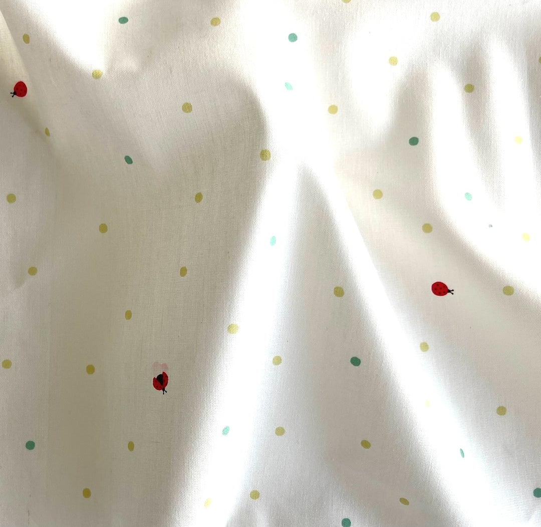 Ladybugs & Pastel Dots Quilting Cotton (Made in Japan)