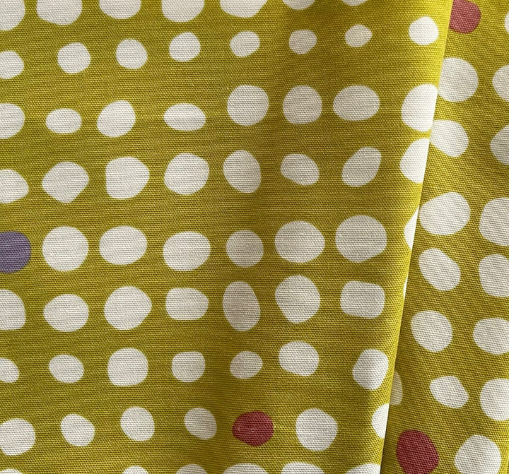 Kokka Dots Golden Chartreuse Quilting Cotton (Made in Japan)