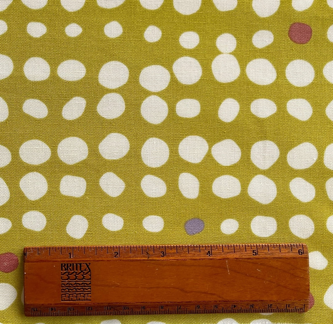 Kokka Dots Golden Chartreuse Quilting Cotton (Made in Japan)