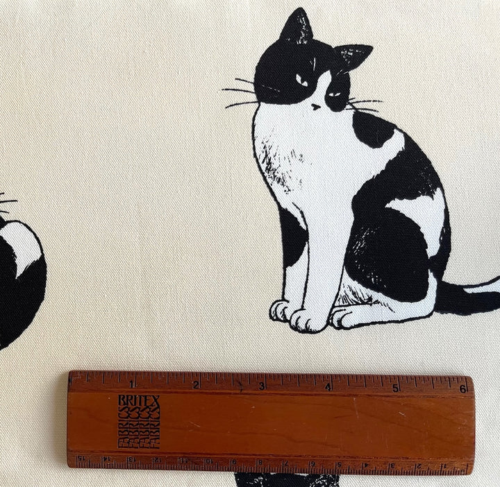 Tuxedo Cats on Natural Cotton Canvas (Made in Japan)