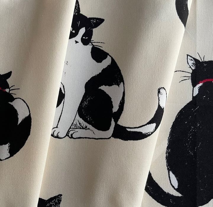 Tuxedo Cats on Natural Cotton Canvas (Made in Japan)