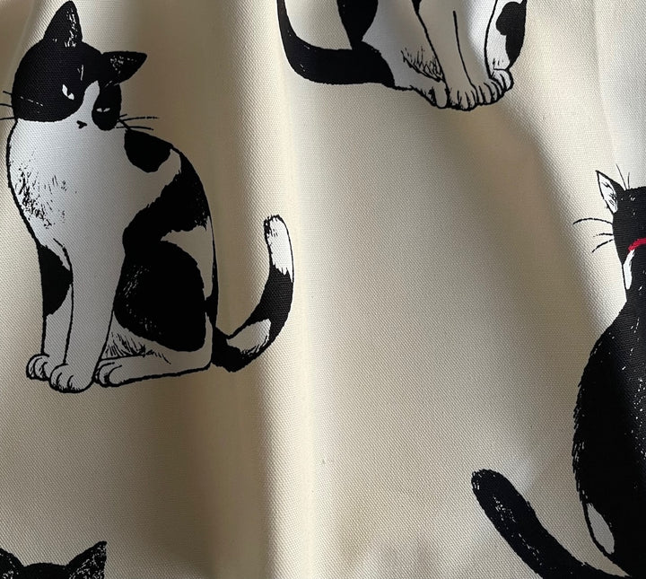 Tuxedo Cats on Natural Cotton Canvas (Made in Japan)