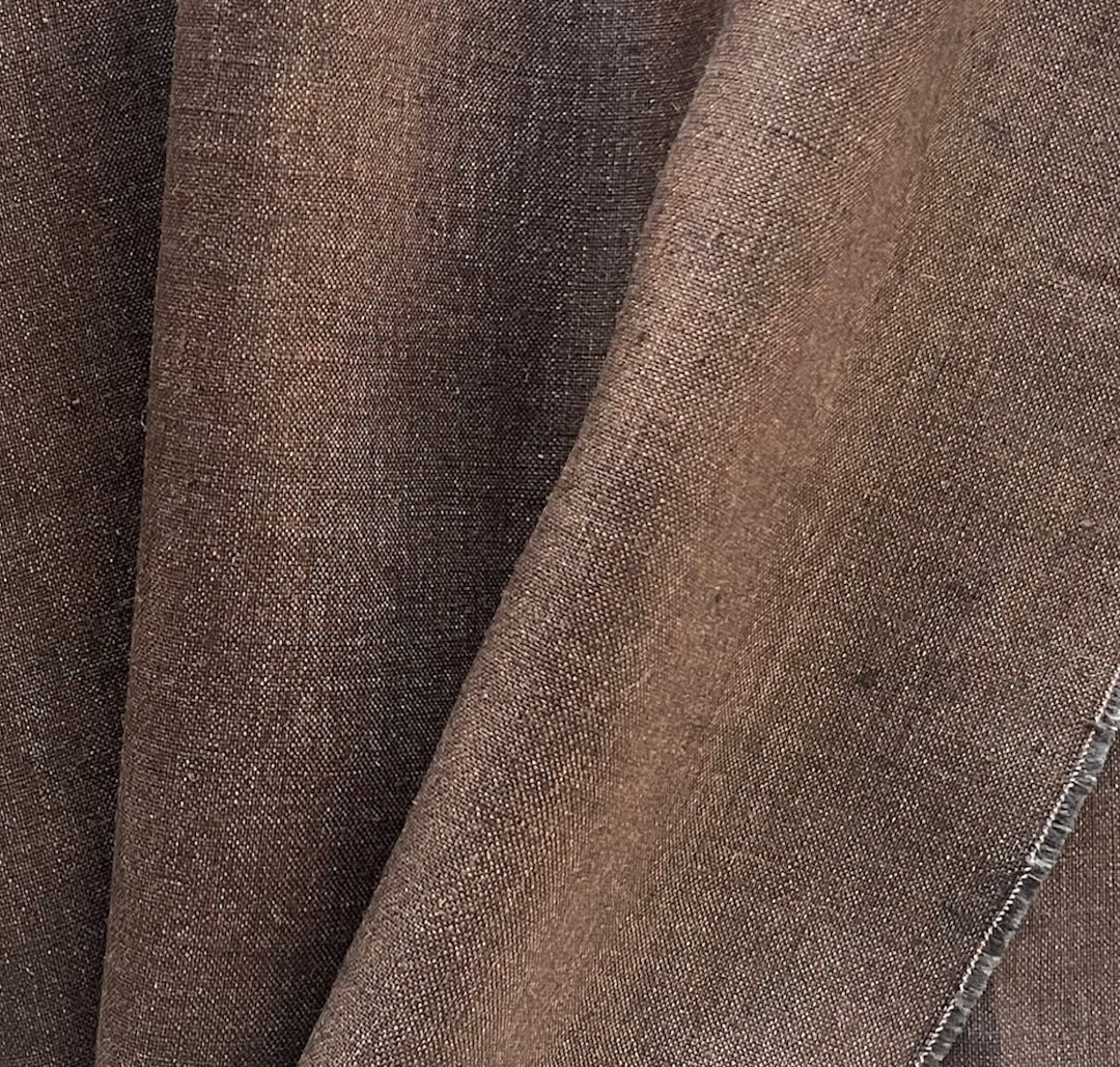 Mid-Weight Cedar & Coal Cross-Woven Linen (Made in Lithuania)