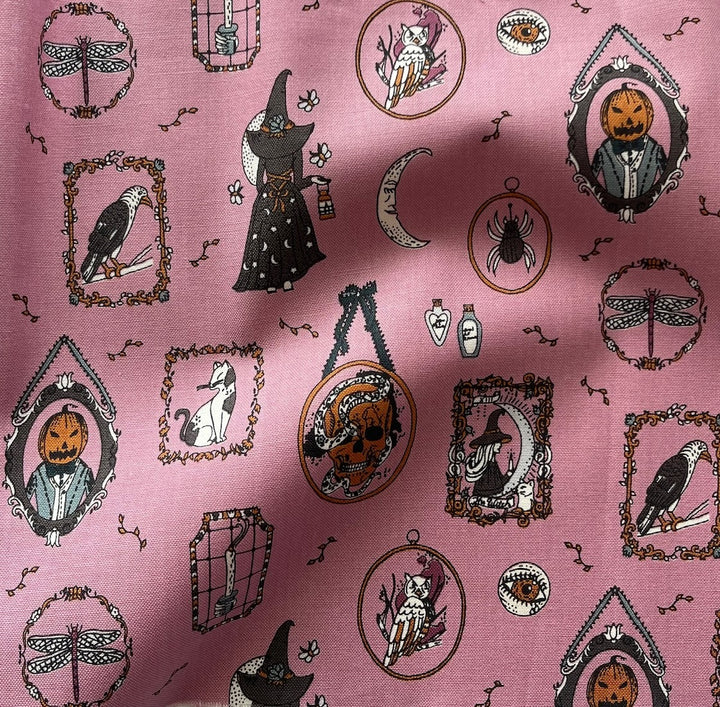 Victorian Nightmares Haunting Memories Mauve Quilting Cotton (Made in Japan)