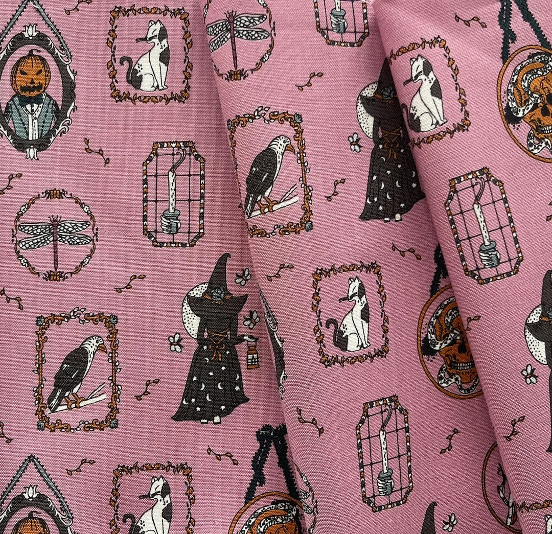 Victorian Nightmares Haunting Memories Mauve Quilting Cotton (Made in Japan)