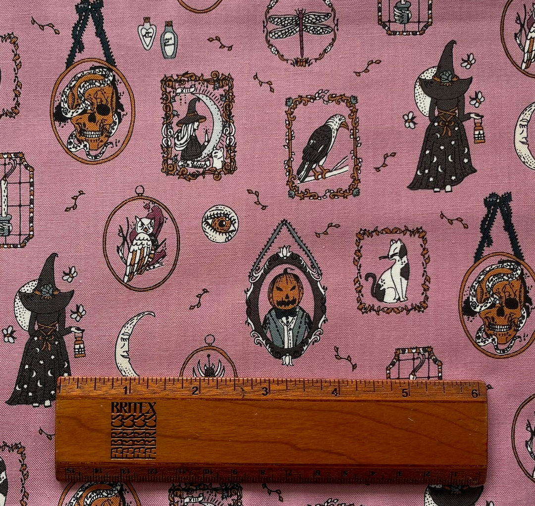 Victorian Nightmares Haunting Memories Mauve Quilting Cotton (Made in Japan)