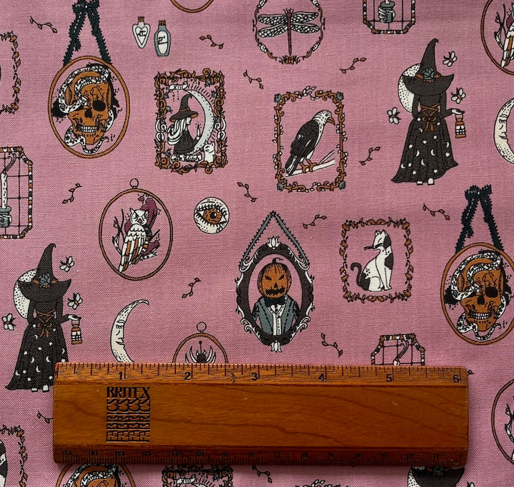 Victorian Nightmares Haunting Memories Mauve Quilting Cotton (Made in Japan)