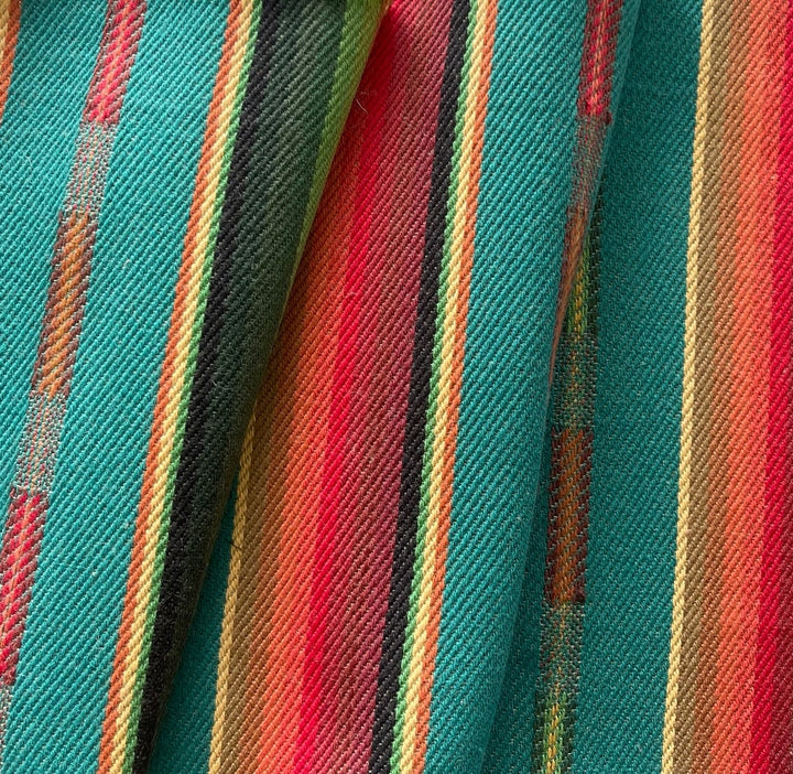 Heavy-Weight Vibrant Serape-Style Striped Cotton Twill (Made in India)