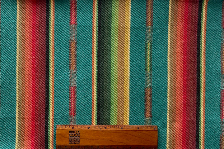 Heavy-Weight Vibrant Serape-Style Striped Cotton Twill (Made in India)