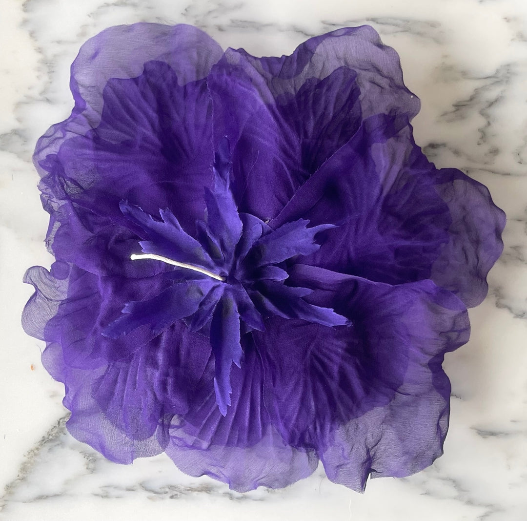 Royal Purple Bella Donna Rose Silk Organza Flower (Made in USA)