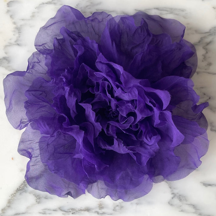Royal Purple Bella Donna Rose Silk Organza Flower (Made in USA)