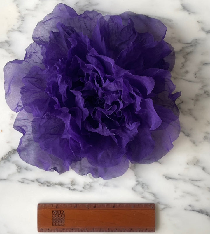 Royal Purple Bella Donna Rose Silk Organza Flower (Made in USA)