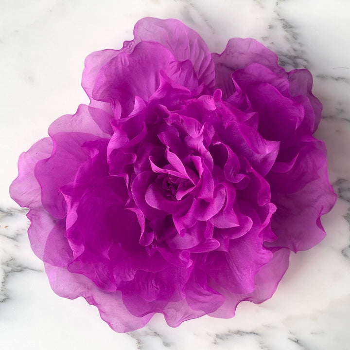 Fuchsia Bella Donna Rose Silk Organza Flower (Made in USA)