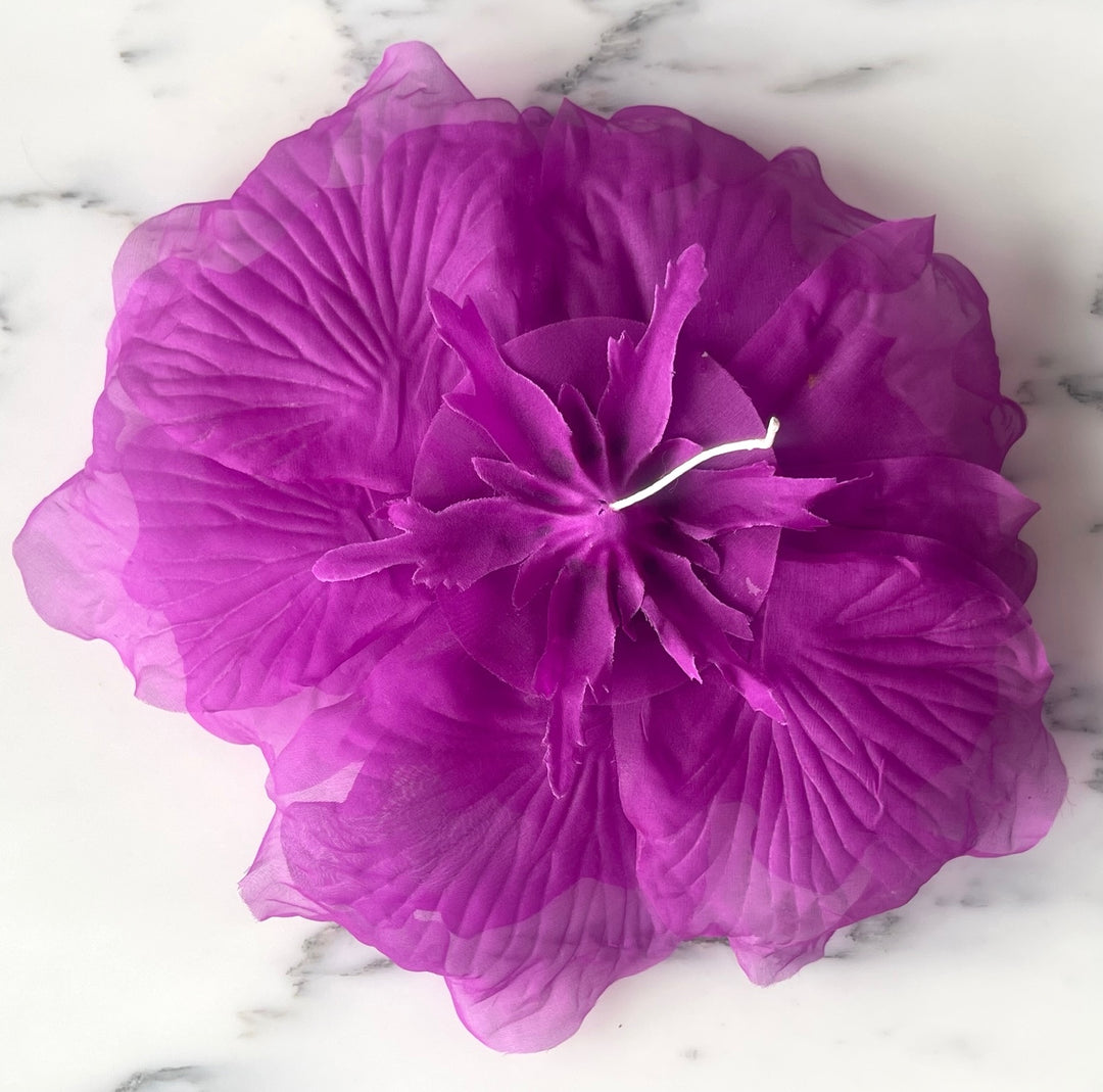 Fuchsia Bella Donna Rose Silk Organza Flower (Made in USA)