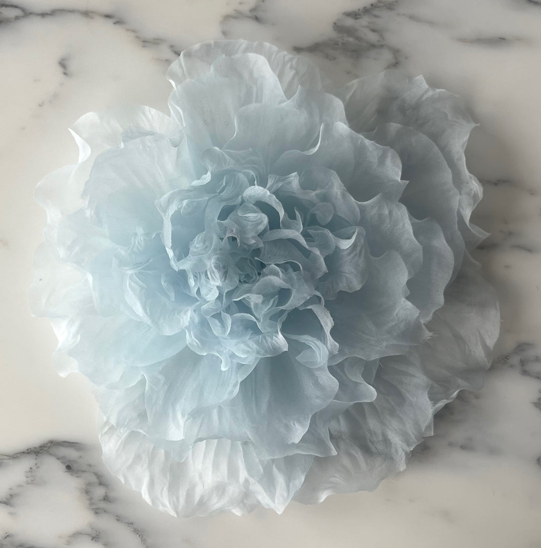 Pale Blue Bella Donna Rose Silk Organza Flower (Made in USA)