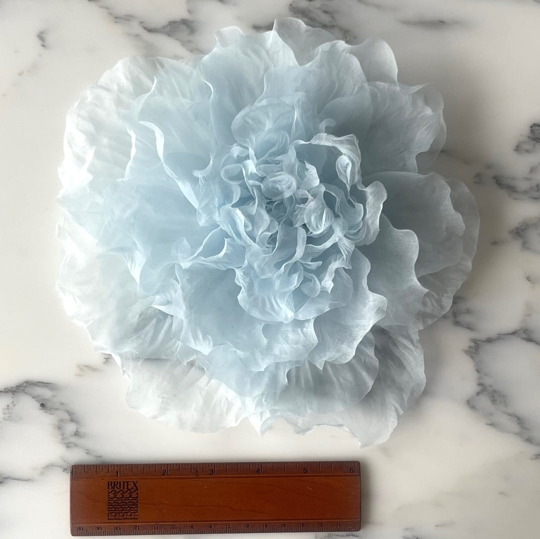 Pale Blue Bella Donna Rose Silk Organza Flower (Made in USA)