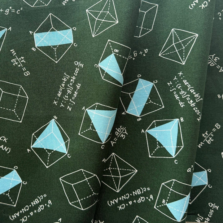 Mathmatical Musings on Forest Green Quilting Cotton (Made in Japan)