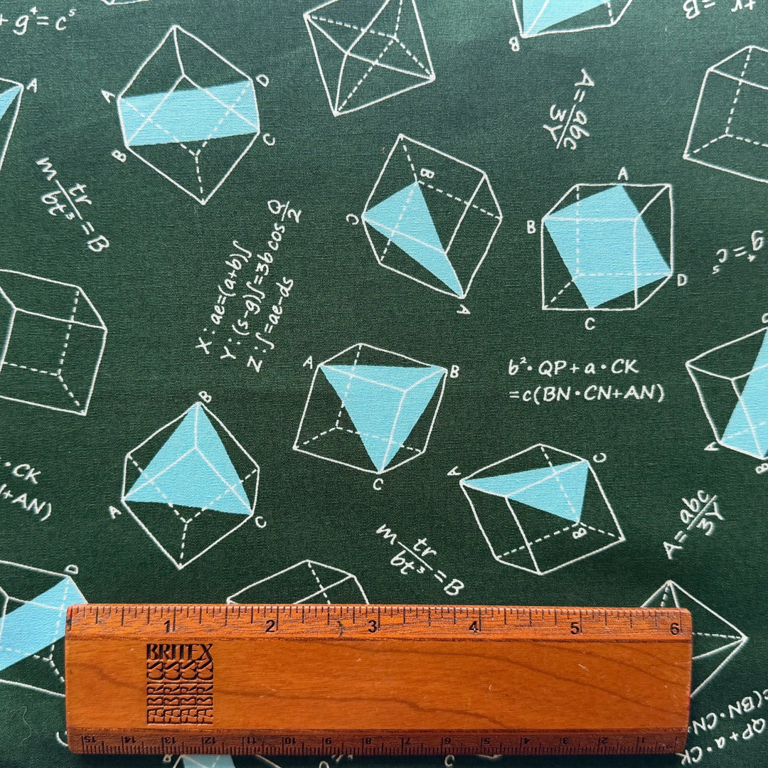 Mathmatical Musings on Forest Green Quilting Cotton (Made in Japan)